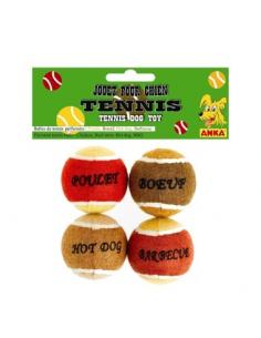 Balles de tennis aromatisées pour chien x4 Anka Corde et jeux d'exercice