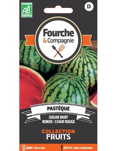 Pastèque sugar baby - Fourche & Compagnie Fourche et Compagnie Graines du potager