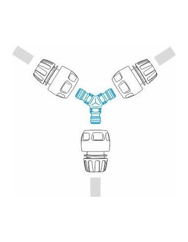 Raccord avec 3 Mâles GF Raccord et sélecteur de sortie