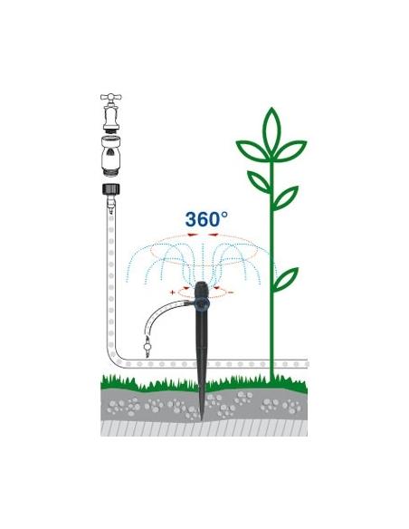 Micro Asperseur à Autocompensation Fin de Ligne Maxima 360° sur Piquet GF Goutte à goutte