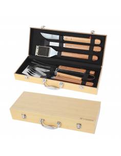 Malette 6 ustensiles bambou Plancha/BBQ Le Marquier Accessoires barbecue et plancha