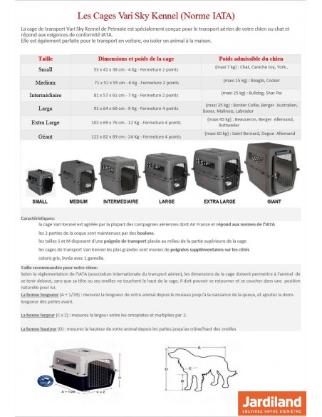 Cage de transport Sky Kennel Giant (IATA) Petmate Panier et cage de transport